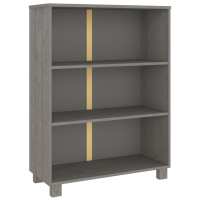 vidaXL Estantería HAMAR madera pino maciza 85x35x112 cm Marrón miel, Blanco, Gris oscuro Mueble Almacenaje Estantería para Oficina, Estudio, Dormitorio Estantería/Librería/ mueble de Almacenamiento - details 2