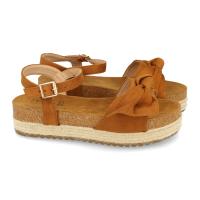 Davinia Shoes Sandalia de Plataforma para Mujer, Comodas, Forrado de Yute, Lazo en Pala, y Cierre de Hebilla, Primavera Verano 2021 Shoes&Blues.es 20336-Camel - details 0