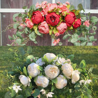 Arco De Boda Artificial De Champán Con Peonía Y Rosa DIY Decoración De Flores Para Fiesta Casamiento Bohemia Hogar Navidad - details 1
