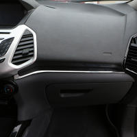 3Pcs/set Abrazadera De Cuero Negro Para Ford Ecosport 2013-2017 ABS Cromado Plata Adornos Para Caja De Almacenamiento Del Guante - details 4