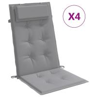 vidaXL Cojines de silla respaldo alto 4 uds tela Color Antracita,  Gris,  Crema y mas Cojín Decorativo de Asiento Cojines de muebles de salon - details 6