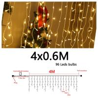 Luces De Navidad En Forma De Copo De Nieve Para Ventanas Decoración De Jardín Con Guirnalda LED De Hielo Luz Fae Tirada En 8 Modos Con Enchufe EU Nuevo Año 2025 - details 15