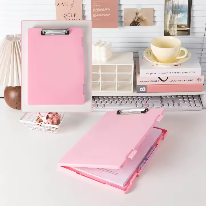 Carpeta Multiusos A4 Estuche De Almacenamiento Con Abrazadera Para Documentos Gran Capacidad De Almacenamiento De Escritura Tablero Integrado De Documentos - 1