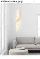 Lámpara De Pared Moderna Minimalista Creativa Con LED Para Dormitorio Sala De Estar Sofá TV Iluminación Ambiental Material Aluminio Negro - details 4