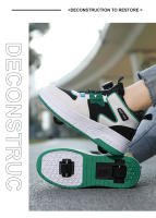 Zapatos De Patinaje Para Niños 2024 Nuevos Primavera Otoño Doble Rueda Deportivos Respirables Talla True Fit Material Superior Cuero - details 34