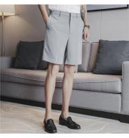Shorts De Verano Para Hombre Blancos Y Delgados Estilo Coreano Moda Negocios Trabajo Ropa Casual De Cintura Media Talla Regular - details 14