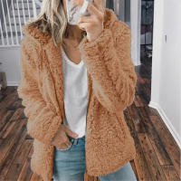 Nueva Chaqueta De Mujer Con Capucha Y Cremallera Abrigo Grueso Y Cálido De Fieltro Sólido Largo Y Suelto Para Invierno Moda Femenina Con Bolsillos Y Cierre De Cremallera - details 3