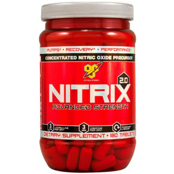 BSN - Nitrix 2.0 - 180 tabls. - Estimulante del óxido nítrico - 180 tabletas de Nitrix 2.0 - Mejora la vasodilatación y el rendimiento físico. - 1