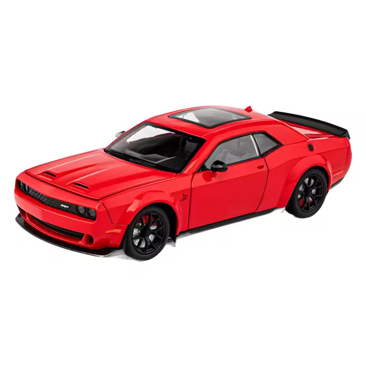 Dodge Challenger Hellcat Modelo De Coche De Metal a Escala 1:24 Con Sonido Y Luz Juguete Pull Back Para Niños Coche De Die Cast - 1