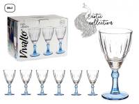 MAXHOME-Juego 6 Copas Vino Fantasía Cristal 275 Ml,Color Azul,Salmon,Verde. - details 2