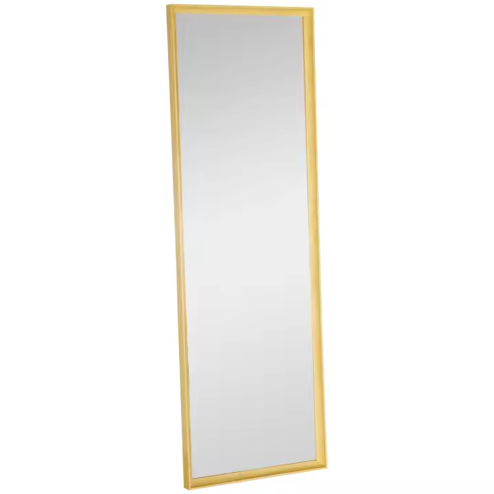 HOMCOM Espejo de Cuerpo Entero Moderno 163x53,5 cm Espejo de Pie Espejo de Suelo de Madera Colgar Vertical u Horizontal Decorativo para Salón Dormitorio Cocina Natural - 1