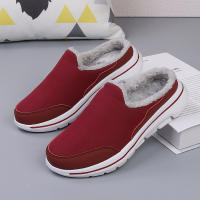 Zapatillas Casuales De Algodón Para Hombre Invierno Cómodas Y Cálidas Zapatillas De Casa Con Piel Media Botas De Nieve Suela EVA Zapatos Planos Suaves Talla Verdadera Para Adultos - details 7