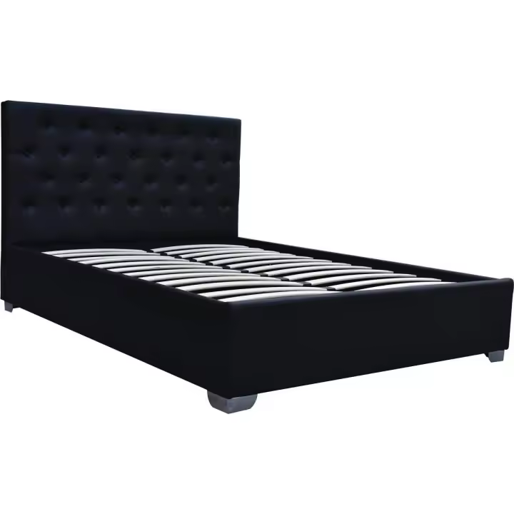 Cama doble con cofre "Tino" - 160 × 200 cm - Negro - 1