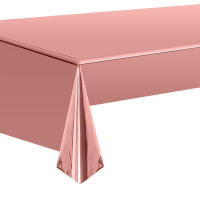 Mantel Desechable De Plástico En Rosa/ Oro/ Plata 137x274cm 54x108 Pulgadas Para Fiestas Y Decoración De Vacaciones Suministros De Cumpleaños - details 5