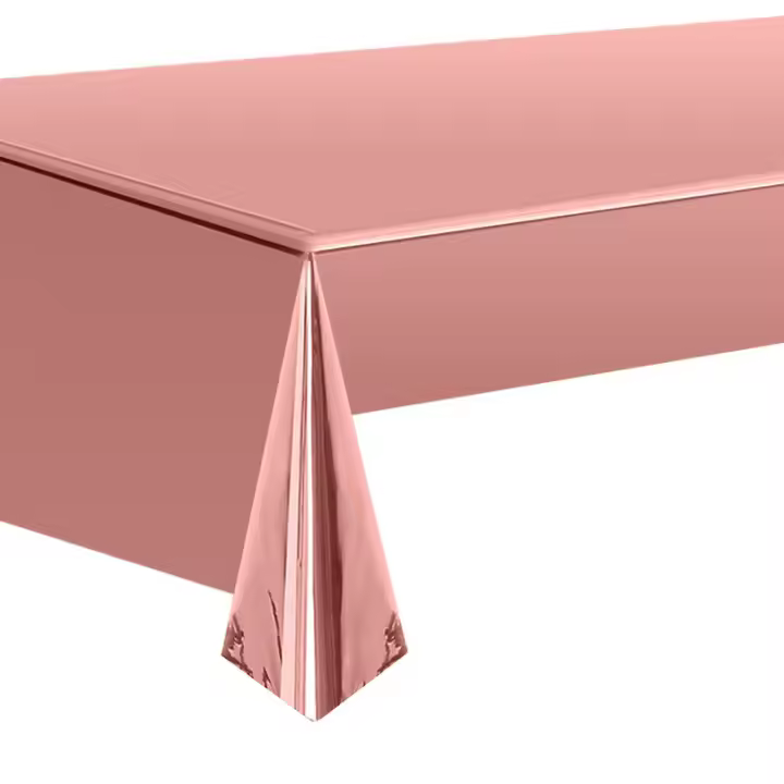 Mantel Desechable De Plástico En Rosa/ Oro/ Plata 137x274cm 54x108 Pulgadas Para Fiestas Y Decoración De Vacaciones Suministros De Cumpleaños - 1