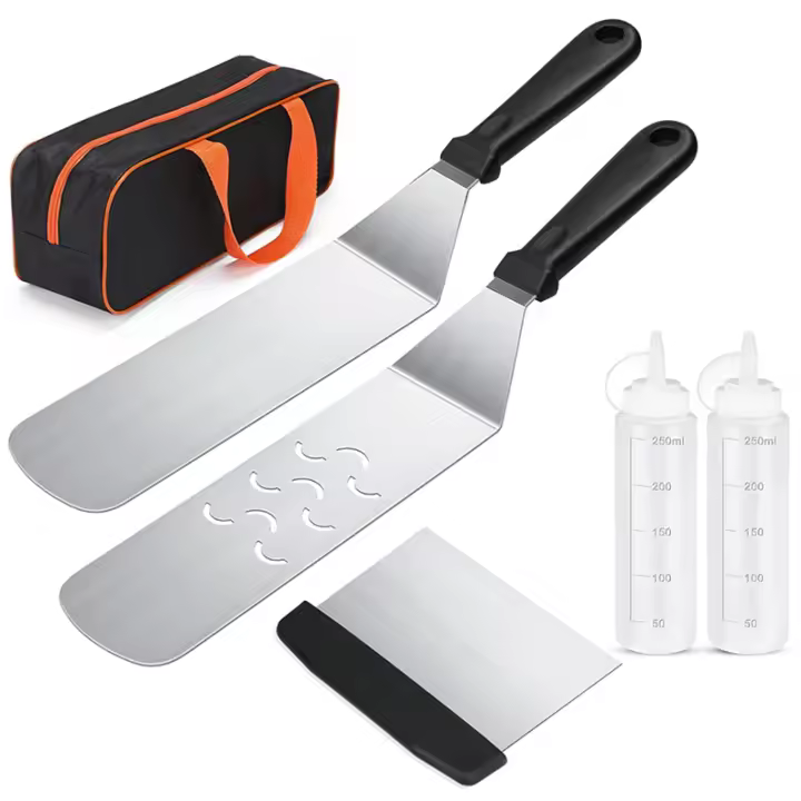 Kit de accesorios para plancha Blackstone, juego de accesorios para parrilla superior plana, con espátula y bolsa de transporte - 1