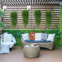 Plantas Artificiales Colgantes Eucalipto Falso Decoración De Pared Para Interior Y Exterior Resistentes Al UV Accesorio De Jardín Y Sala - details 3
