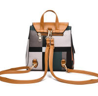 Mochila De Piel PU Pequeña Para Mujer Estilo Retro Cuadros Calidad Superior Viaje Mochila Escuela Bolsa De Hombro Moda - details 22