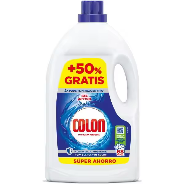COLON Gel Activo Detergente Máquina Botella  68 uds Detergente Líquido Máquina - 1