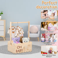 Caja De Baño Para Bebé De Madera Con Manija Cesta De Almacenamiento Multifuncional Para Niños Y Niñas Regalo Práctico Para Padres Nuevos - details 6