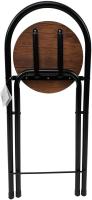 STARLEY-Taburete Plegable con Respaldo - Silla Plegable de Metal y Madera - Ideal para Cocina, Terraza o Jardín (Alto. 80 cm x Largo. 40 cm - Negro) - details 2