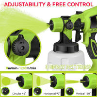 1400ML PISTOLA DE PULVERIZACIÓN eléctrica, aerógrafo con revestimiento de acero, pintura, 5 boquillas, adecuado para muebles, armario, valla, puerta de pared, obras de bricolaje,1000W - details 1