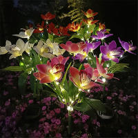 Lámpara Solar De Orquídea Con 7 Cabezas Para Jardín Exterior Decorativa LED Para Patio De Casa Luces Para Atril Y Calle Decoración De Navidad - details 7