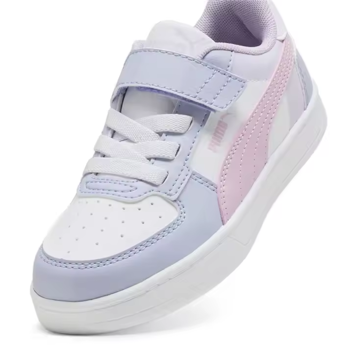 Puma deportivas para niña con velcro mod. Caven 2.0 Block AC inf blanco rosa y lila - 1