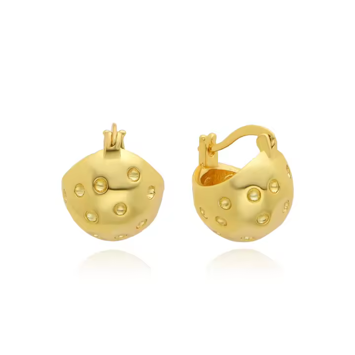 Pendientes geométricos de Cobre de círculo Fino para Mujer, Color Dorado/Plisado, joyería delicada para la Oreja, regalo, recién legados - 1