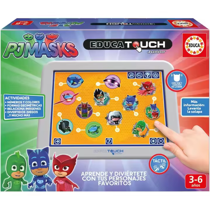 Educa - EducaTouch Junior PJ Masks, con música y Canciones Juego Educativo + 3 años (17430) - 1