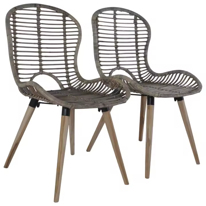 VidaXL Pack de 4 sillas de comedor Oreo ratán 85x48x64 cm - 1