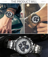Reloj De Pulsera Deportivo De Lujo Para Hombre WWOOR 2024 Marca Top En Negro Acero Inoxidable Cronógrafo Cuarzo Reloj Masculino Con Luz Luminosa Resistente Al Agua Y Shock - details 15