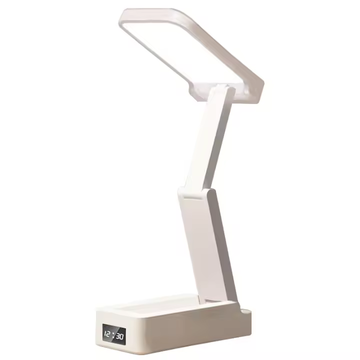 Lámpara De Escritorio Plegable Portátil Con Reloj Y Luz De Lectura LED Recargable a Través De USB Economía De Energía - 1