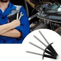 50pcs Clavos De Ojo De Bola Trifolios De Aluminio Negros Y Plateados Para Decoración Interior De Coches Diámetro 3/16 Con Gran Flanco - details 5