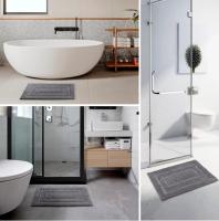 Alfombra de Baño Antideslizante, Absorbente y Lavable a Máquina - Alfombrilla Extra Gruesa, Cómoda y Acogedora para Ducha con Color Sólido (Gris Oscuro,40 x 60 cm) - details 5