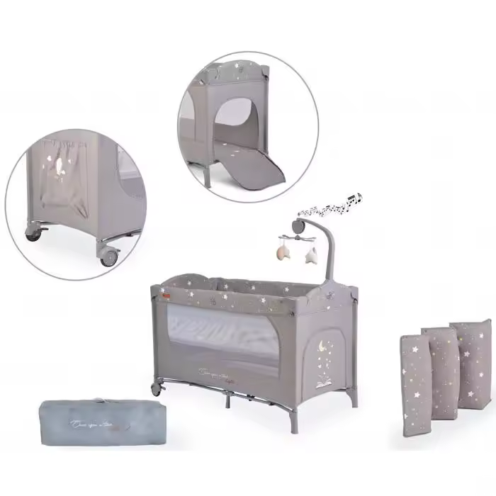 Cama de viagem Cangaroo Once upon a time 2 Grey - 1