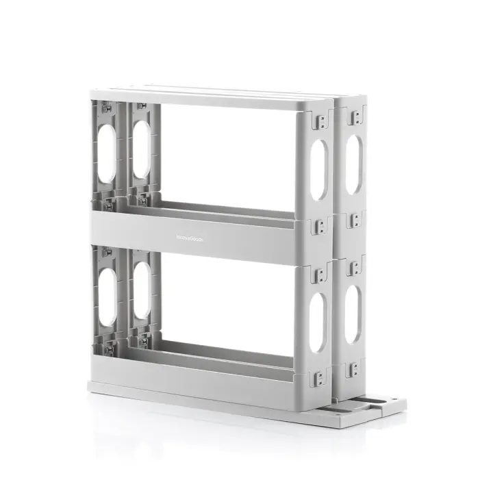 InnovaGoods - Organizador de Especias Deslizante y Pivotante Rispick, Capacidad para 20 Botes, Diseño Ergonómico, Multiusos y Adaptable, Estantes Deslizantes con Rotación 90°, 1 Unidad, Polipropileno - 1