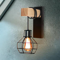 Lámpara De Pared Moderna Retro China Con Base De Madera Y Caja De Luz Negro Para Dormitorio Instalación En La Pared No Incluye Bombilla WL0334 - details 1