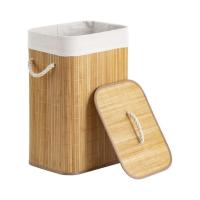 X-Cesto de Ropa Rectangular de Bambú con Tapa–Cesta Plegable para Lavandería con Asas de Cuerda,Ropero de Bambú con Tapa Para Ropa Sucia,Ideal para Organización del Hogar - details 2