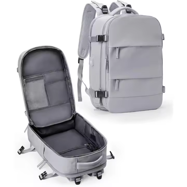 Mochipa de viaje para Mujer, mochipa Grande de viaje homologada para Vuelo para Vueling, EasyJet, mochipa impermeable para portátil de pulgadas Mochipa De Trabajo mochipa de viaje para hombre Zapatos y Puerto USB - 1