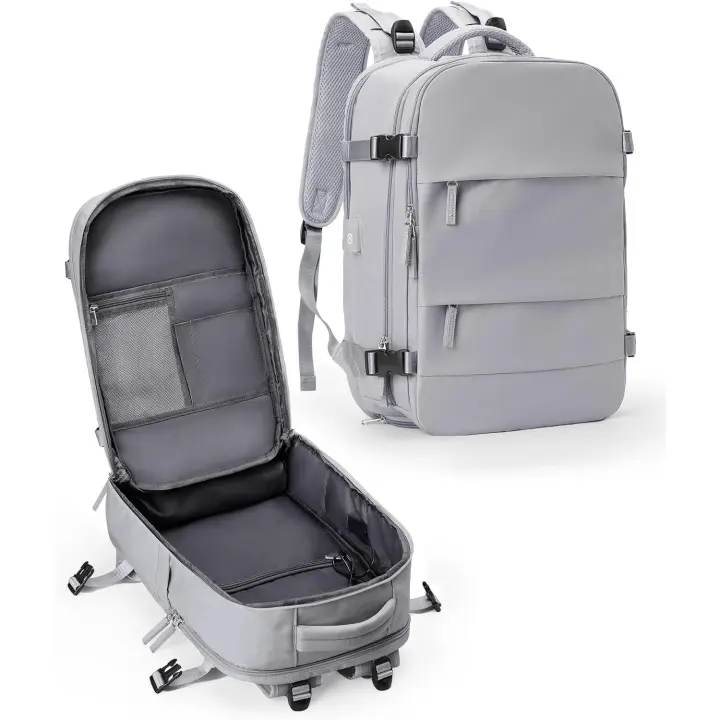 Mochipa de viaje para Mujer, mochipa Grande de viaje homologada para Vuelo para Vueling, EasyJet, mochipa impermeable para portátil de pulgadas Mochipa De Trabajo mochipa de viaje para hombre Zapatos y Puerto USB - 1