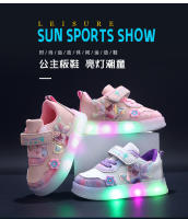 Zapatos De Deporte Para Niños Y Niñas Disney LED Elsa Morado Rosa Transpirables Comodidad En El Uso Material De La Suela De Goma Tallas Verdaderas - details 2