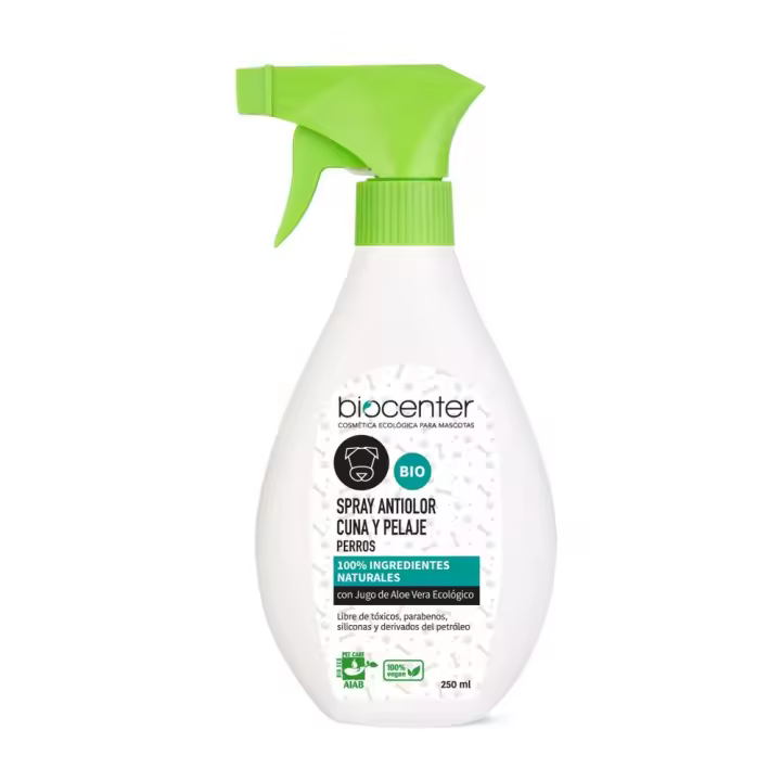 BIOCENTER Spray antiolor para Perros - Cama y Pelaje - Natural, ecológico, Vegano - 1