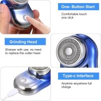 FGNS Mini Afeitadora Eléctrica Portátil, Maquinilla de afeitadora eléctrica para Hombres portátil mini, Afeitadora de Bolsillo Portátil, USB afeitadora recargable, sin Dolor afeitadora en seco y húmedo - details 4