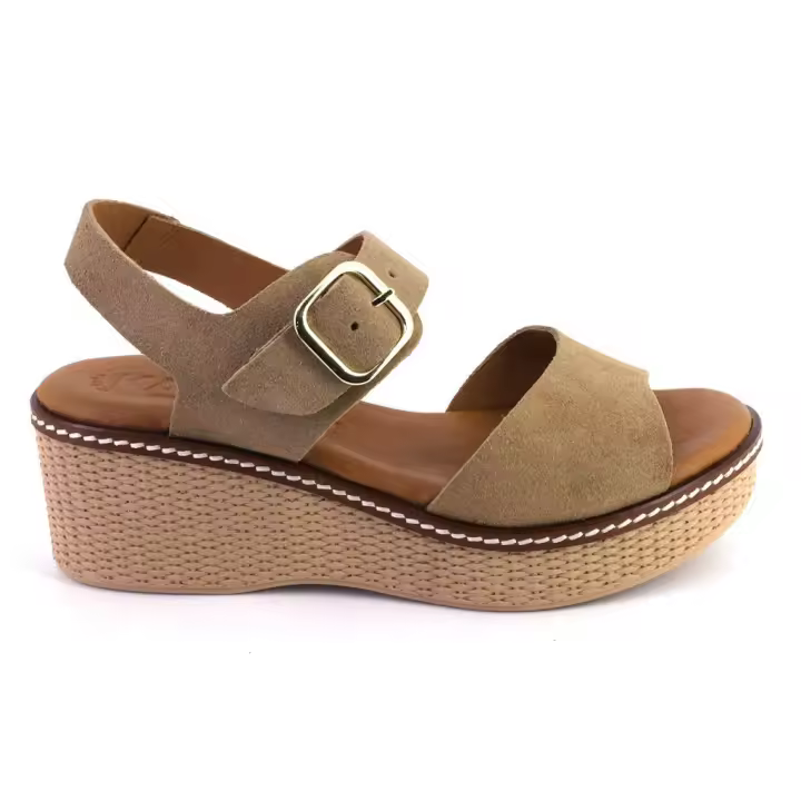 KAOLA 2661 Sandalias de mujer camel ANTE SERRAJE 525 - 1