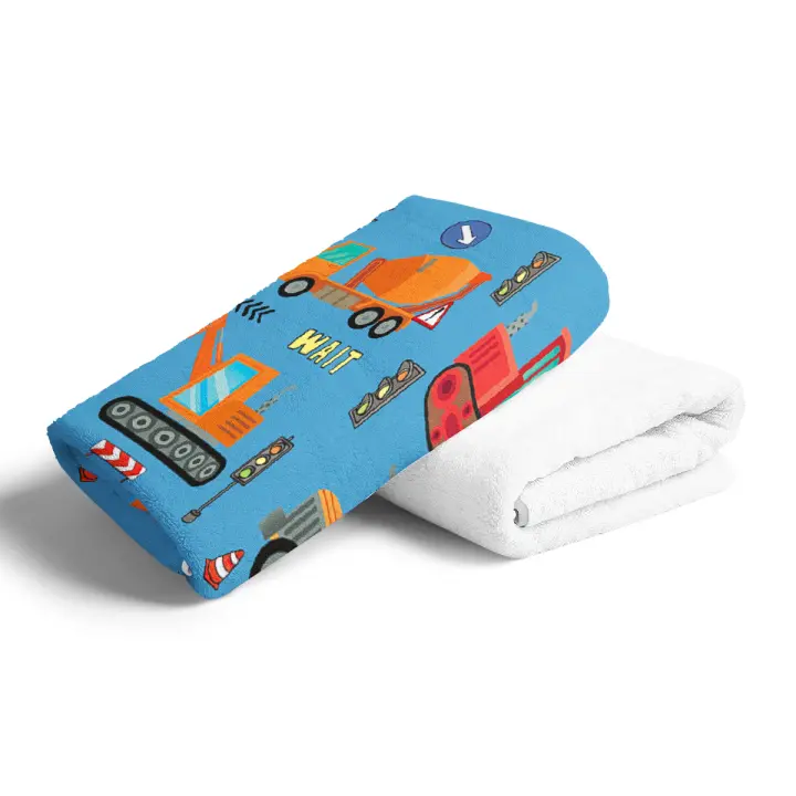 Toalla De Playa Para Niños Con Patrón De Coche De Dibujos Animados Toalla De Microfibra Sin Arena Para Baño Piscina Camping Viajes Absorbente Rápido Lavable Máquina Tamaño Rectangular 100% Poliéster 240gsm - 1