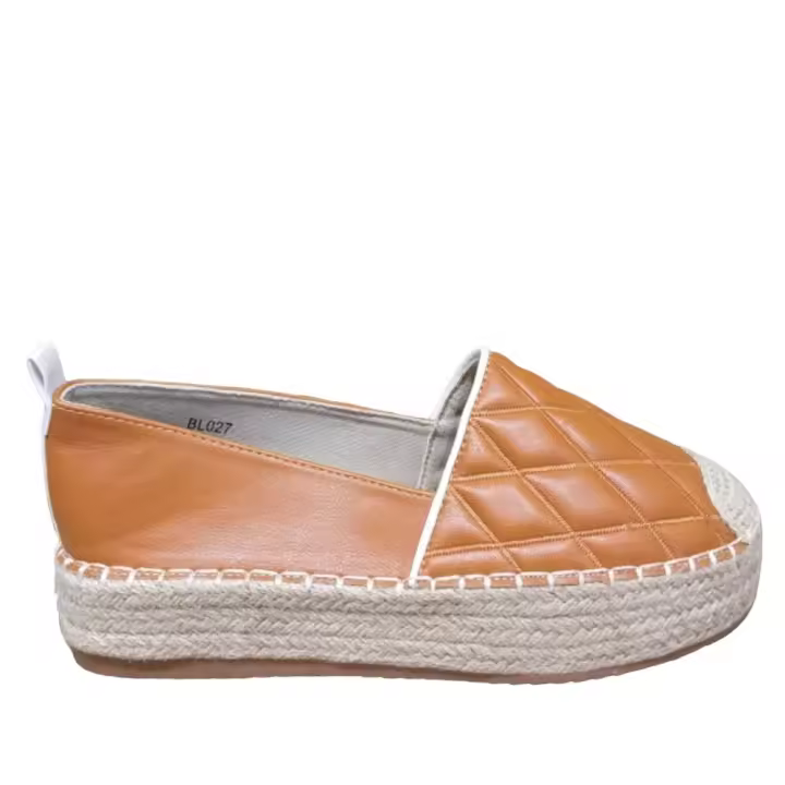 Zapato planos Mujer, Alpargata Negras, Marrón, Suela esparto, plataforma cómodas, Moda Joven Casual , Primavera Verano 2024 - 1