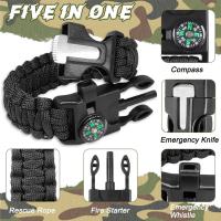 2 Piezas Pulsera de Supervivencia,Multiple Pulsera Paracord,Adecuado para Senderismo,Acampada,Montañismo y Actividades al Aire Libre - details 1