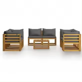VIDAXL 3057611 conjunto de muebles modernos para jardín con 9 piezas fabricadas en madera natural vida xl - 1