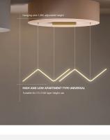 Lámpara Colgante LED Moderna Dorada/Negra Larga Para Restaurante Estudio Cocina Oficina Café Decoración Hogar Lujo Incluye Bombillas - details 3